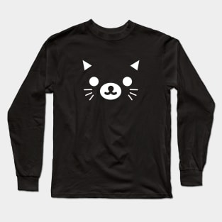 Kawaii Cute Kitty Minimalist Long Sleeve T-Shirt